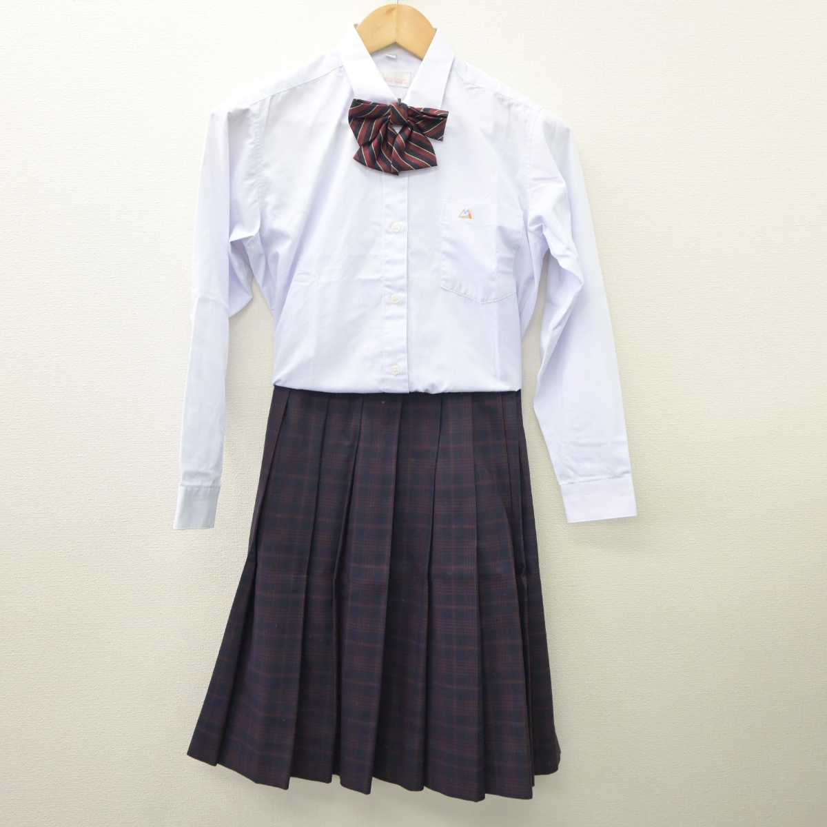 【中古】石川県 小松明峰高等学校 女子制服 3点 (シャツ・スカート) sf035740