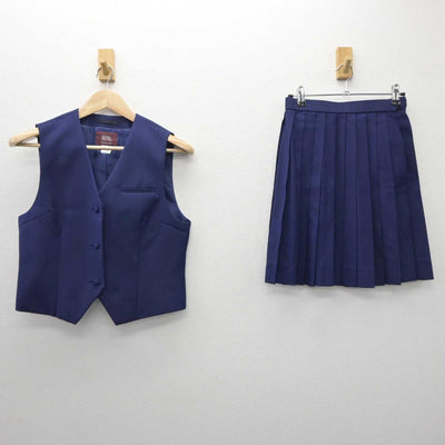 【中古】千葉県 県立千葉高等学校 女子制服 2点 (ベスト・スカート) sf035751