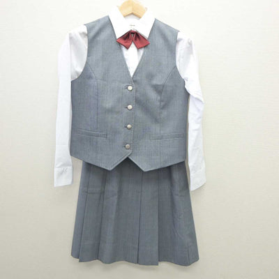 【中古】神奈川県 市ケ尾中学校 女子制服 6点 (ブレザー・ベスト・シャツ・スカート) sf035757