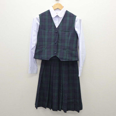 【中古】宮城県 長町中学校 女子制服 4点 (ブレザー・ベスト・シャツ・スカート) sf035765