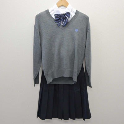 【中古】神奈川県 高津高等学校 女子制服 6点 (ブレザー・ニット・シャツ・スカート) sf035769