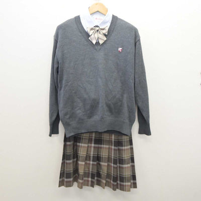 【中古】東京都 京華女子中学校 女子制服 5点 (ニット・シャツ・スカート) sf035790