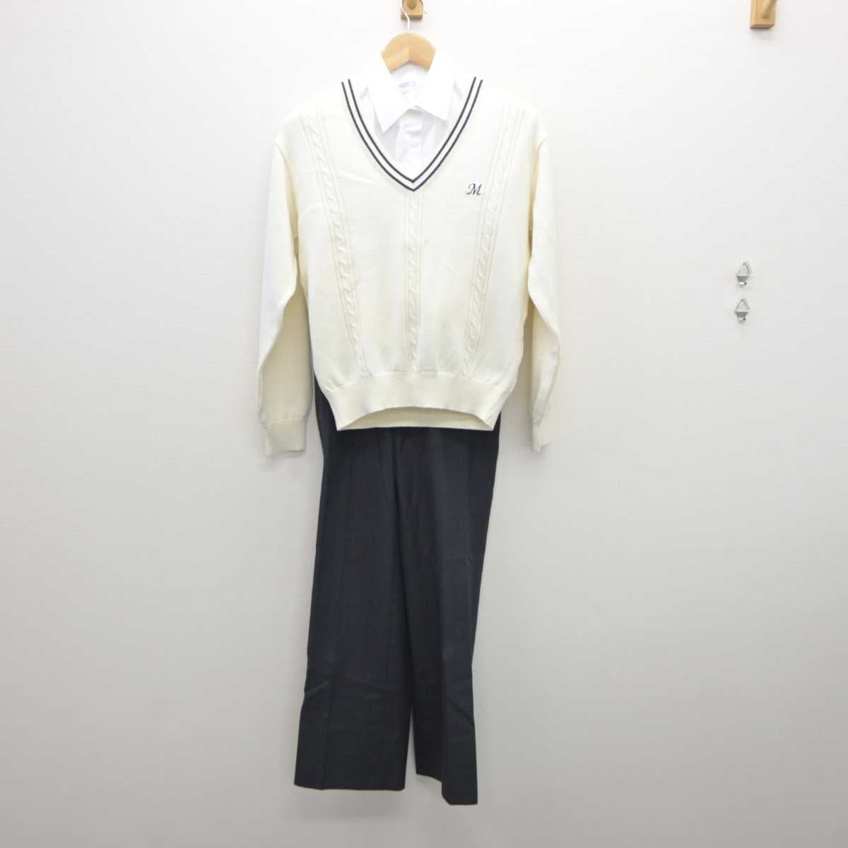 【中古】大分県 三重総合高等学校 女子制服 3点 (ニット・シャツ・ズボン) sf035810