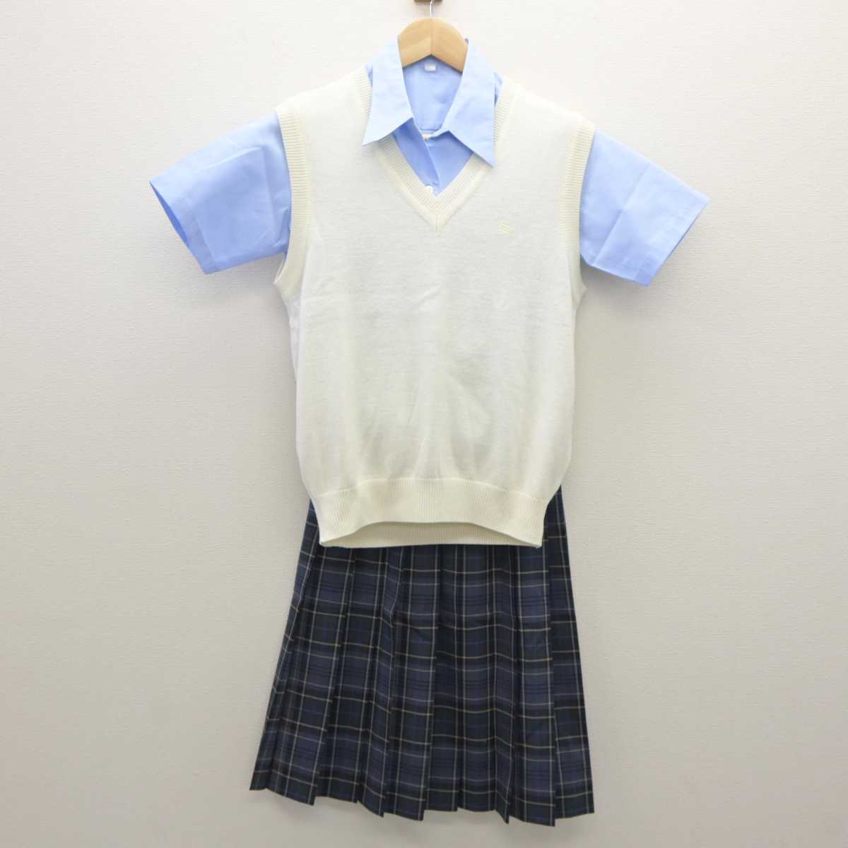 【中古】東京都 昭和女子大附属高等学校 女子制服 3点 (ニットベスト・シャツ・スカート) sf035818