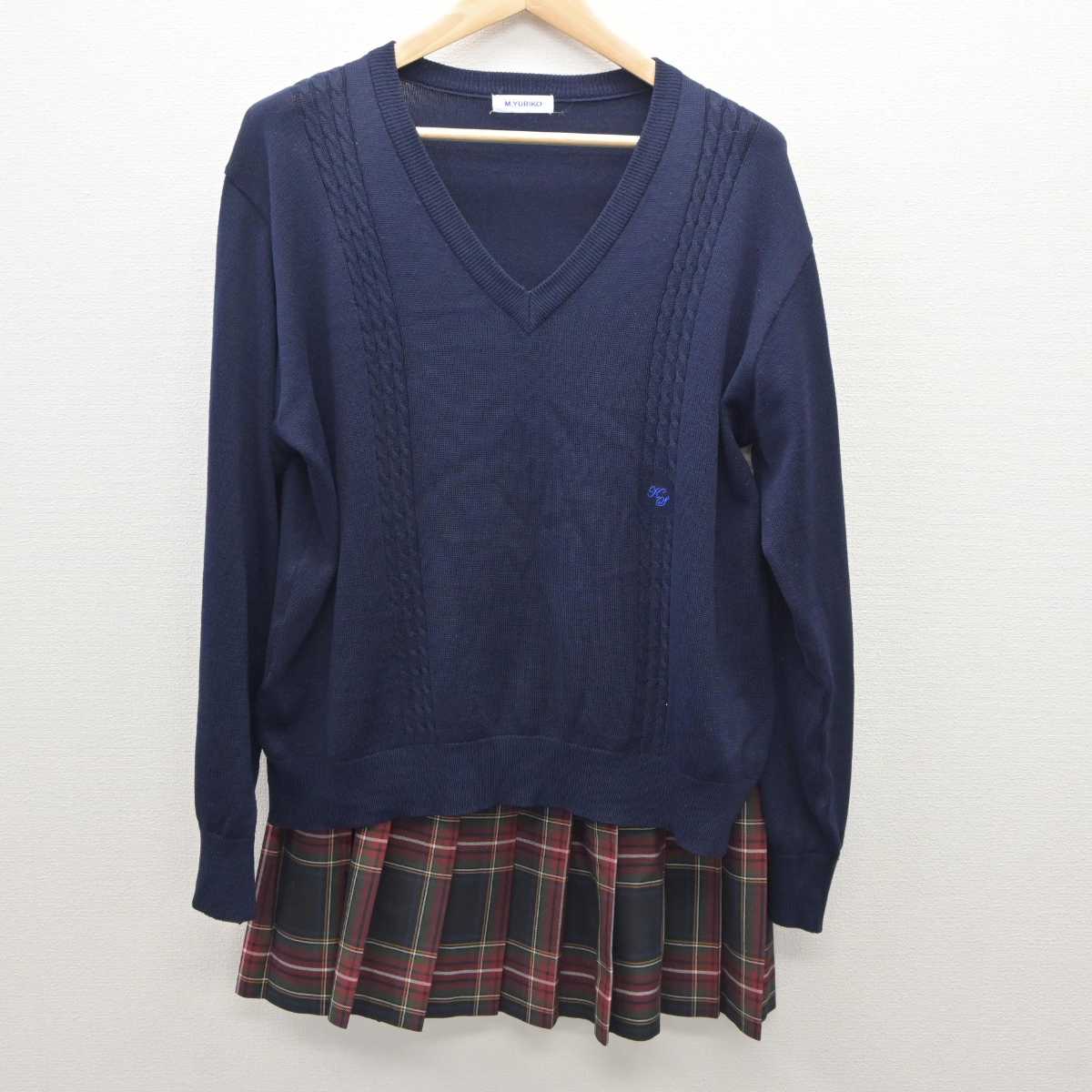 【中古】千葉県 木更津総合高等学校 女子制服 4点 (ブレザー・ニット・スカート) sf035830