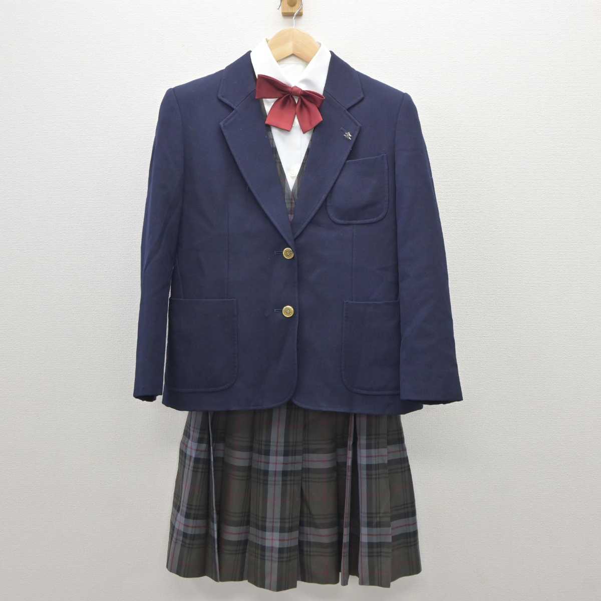 【中古】千葉県 千城台高等学校 女子制服 6点 (ブレザー・ベスト・シャツ・スカート) sf035832