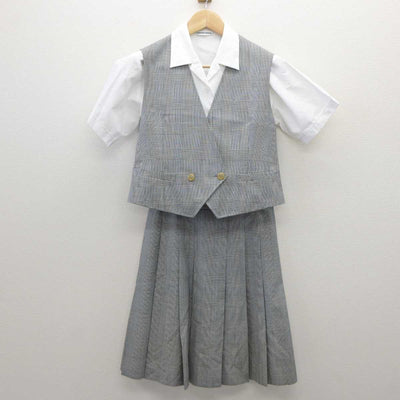 【中古】千葉県 千城台高等学校 女子制服 3点 (ベスト・スカート) sf035833