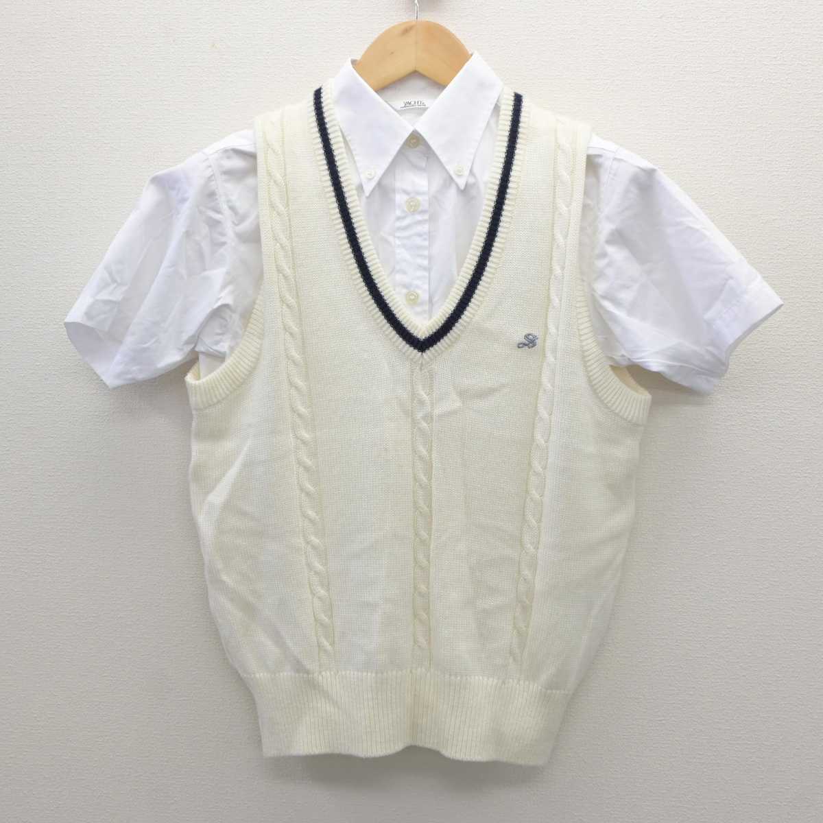 【中古】東京都 駿台学園高等学校 女子制服 2点 (ニットベスト・シャツ) sf035835