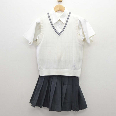 【中古】東京都 大妻中野高等学校 女子制服 3点 (ニットベスト・シャツ・スカート) sf035847