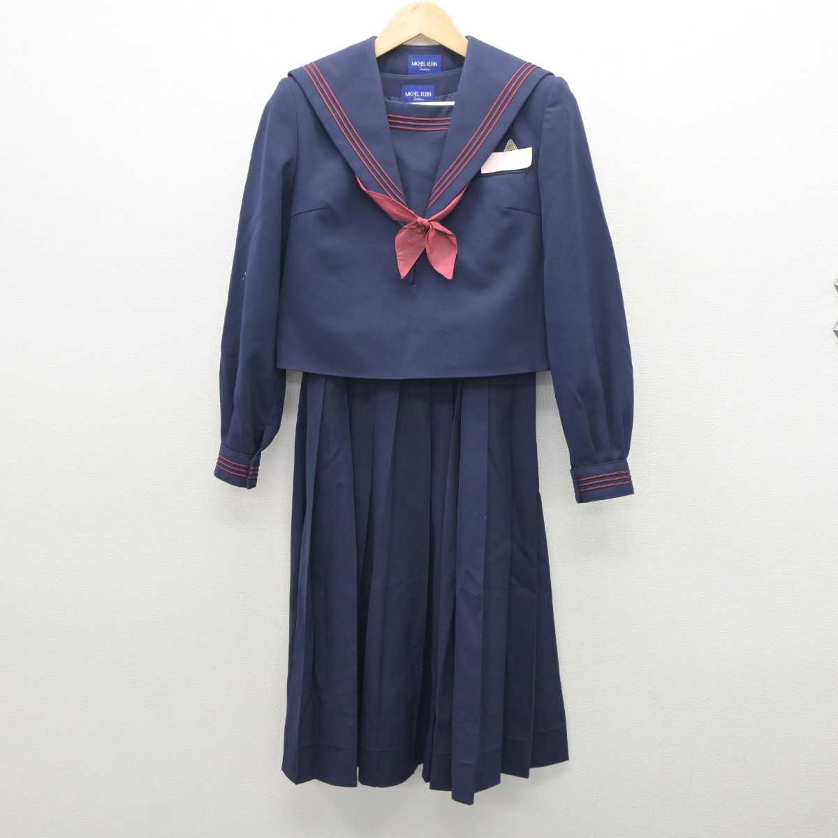 【中古】福岡県 諏訪中学校 女子制服 3点 (セーラー服・ジャンパースカート) sf035850