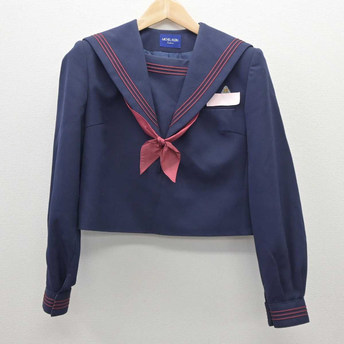 【中古】福岡県 諏訪中学校 女子制服 3点 (セーラー服・ジャンパースカート) sf035850