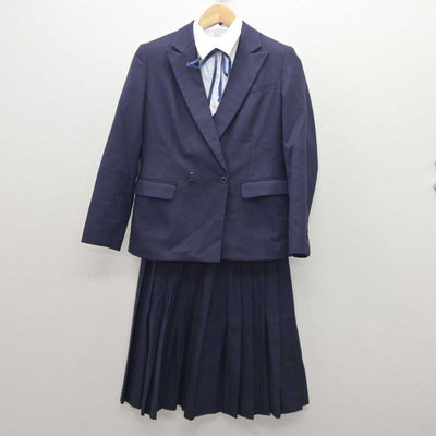 【中古】福岡県 明善高等学校 女子制服 5点 (ブレザー・ニット・シャツ・スカート) sf035852