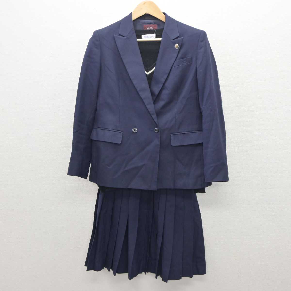 【中古】福岡県 明善高等学校 女子制服 4点 (ブレザー・ニット・スカート) sf035854