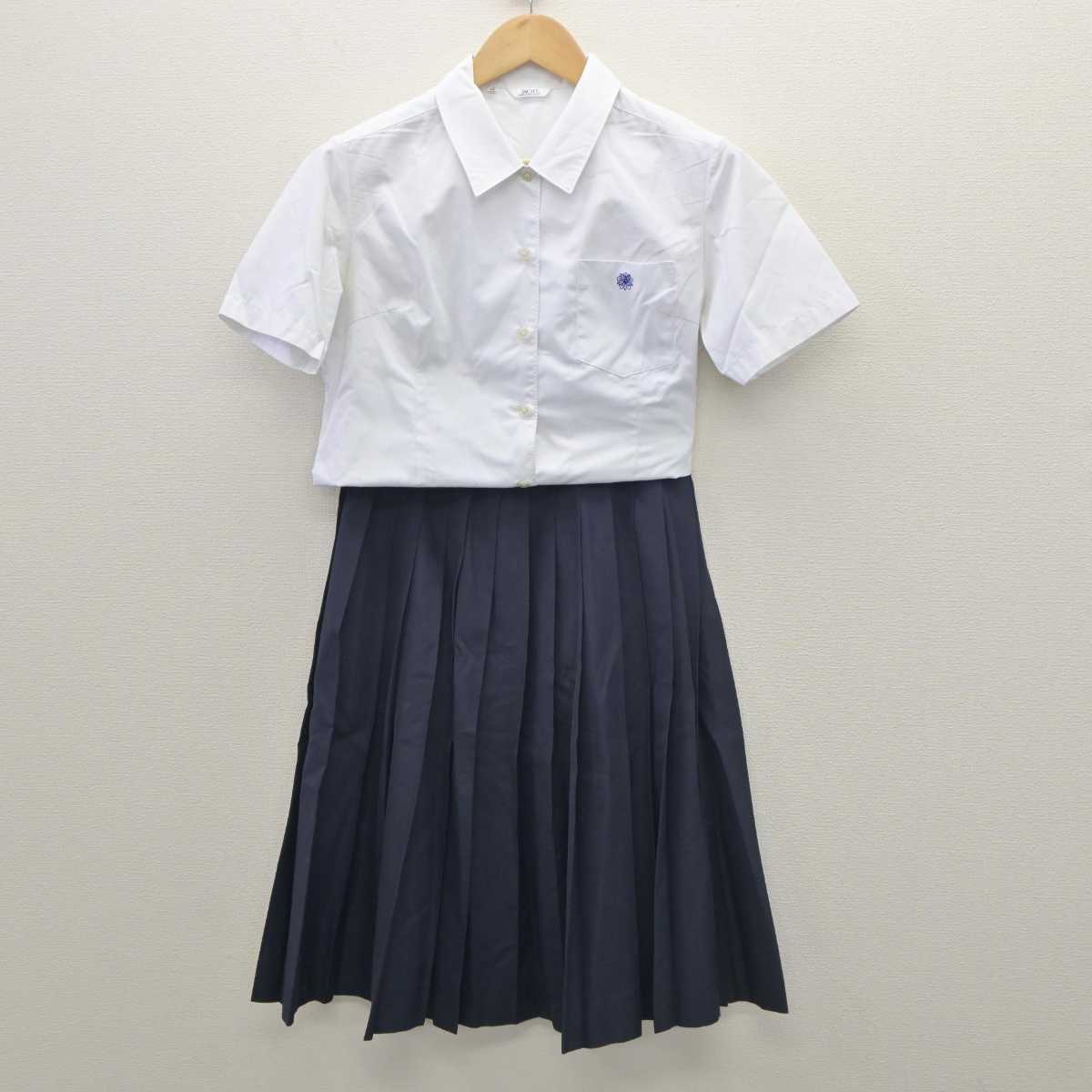 【中古】福岡県 明善高等学校 女子制服 2点 (シャツ・スカート) sf035855