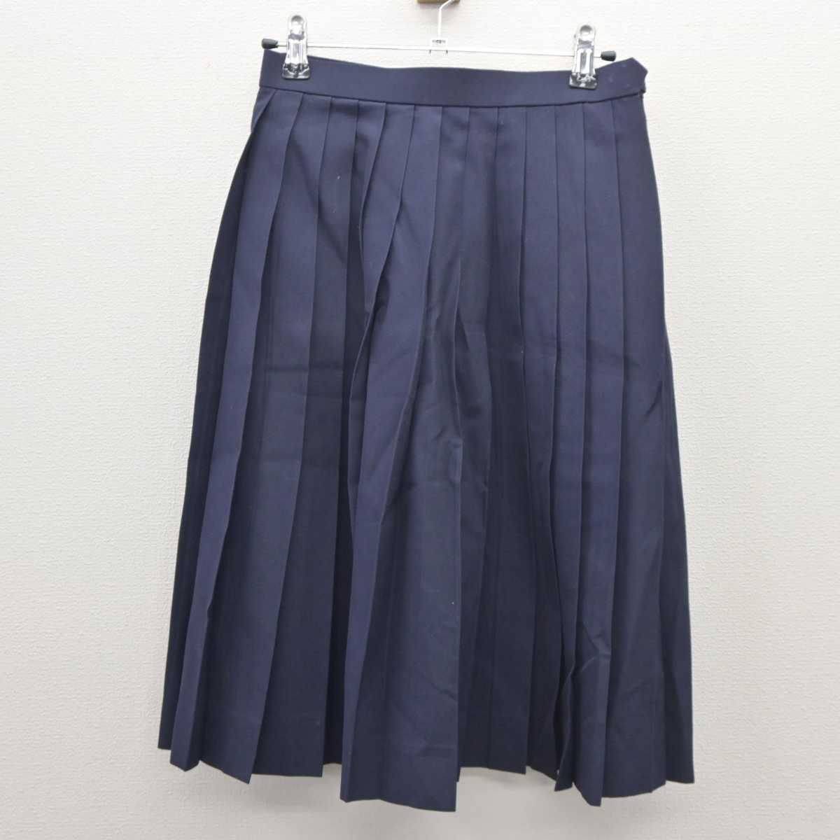 【中古】福岡県 明善高等学校 女子制服 3点 (ニットベスト・シャツ・スカート) sf035856