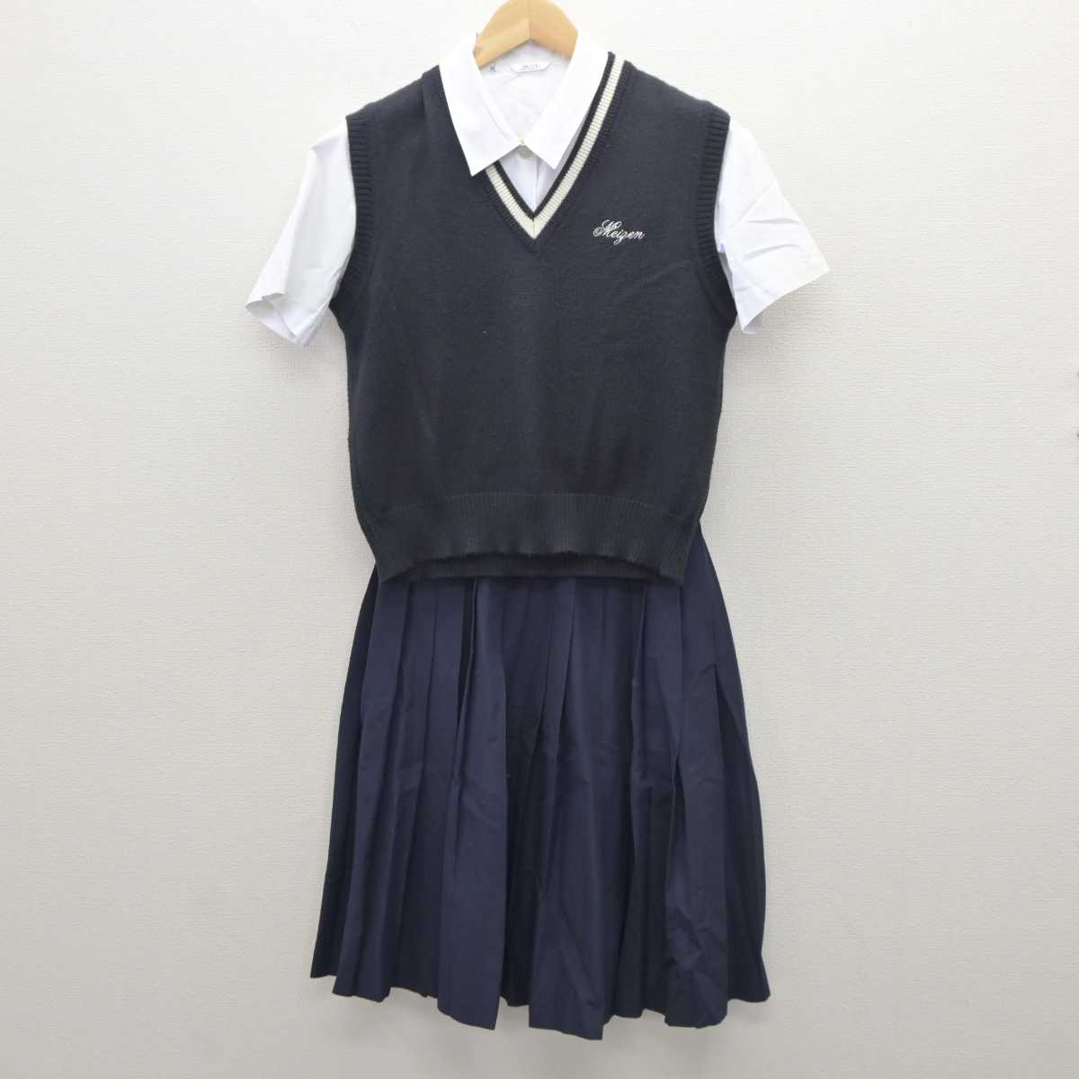 【中古】福岡県 明善高等学校 女子制服 3点 (・シャツ・スカート) sf035857