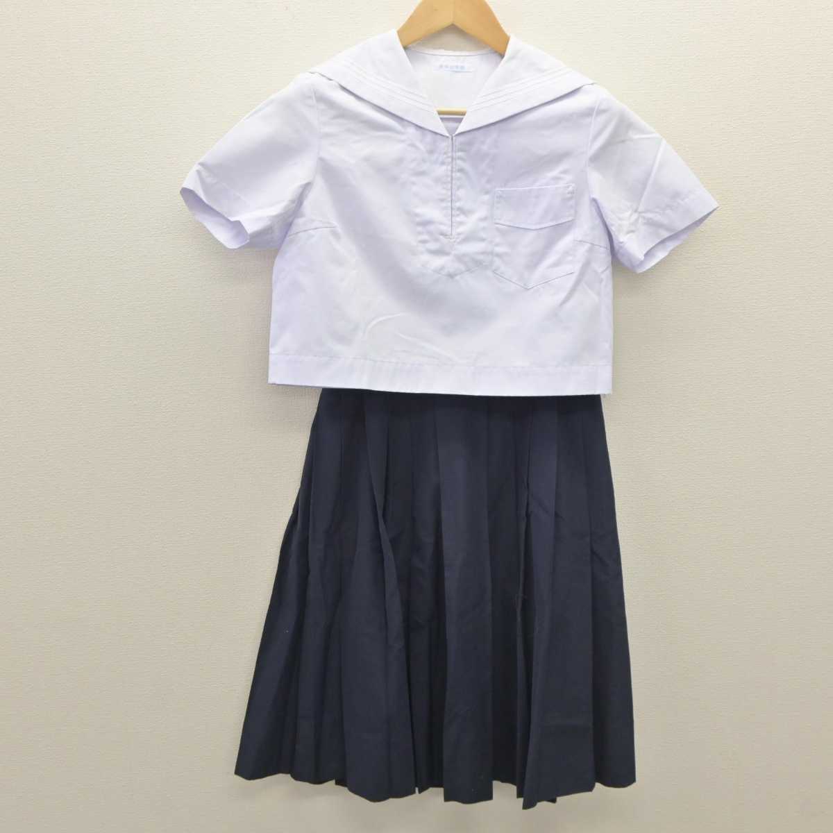 【中古】福岡県 筑紫女学園高等学校 女子制服 3点 (セーラー服・スカート) sf035858