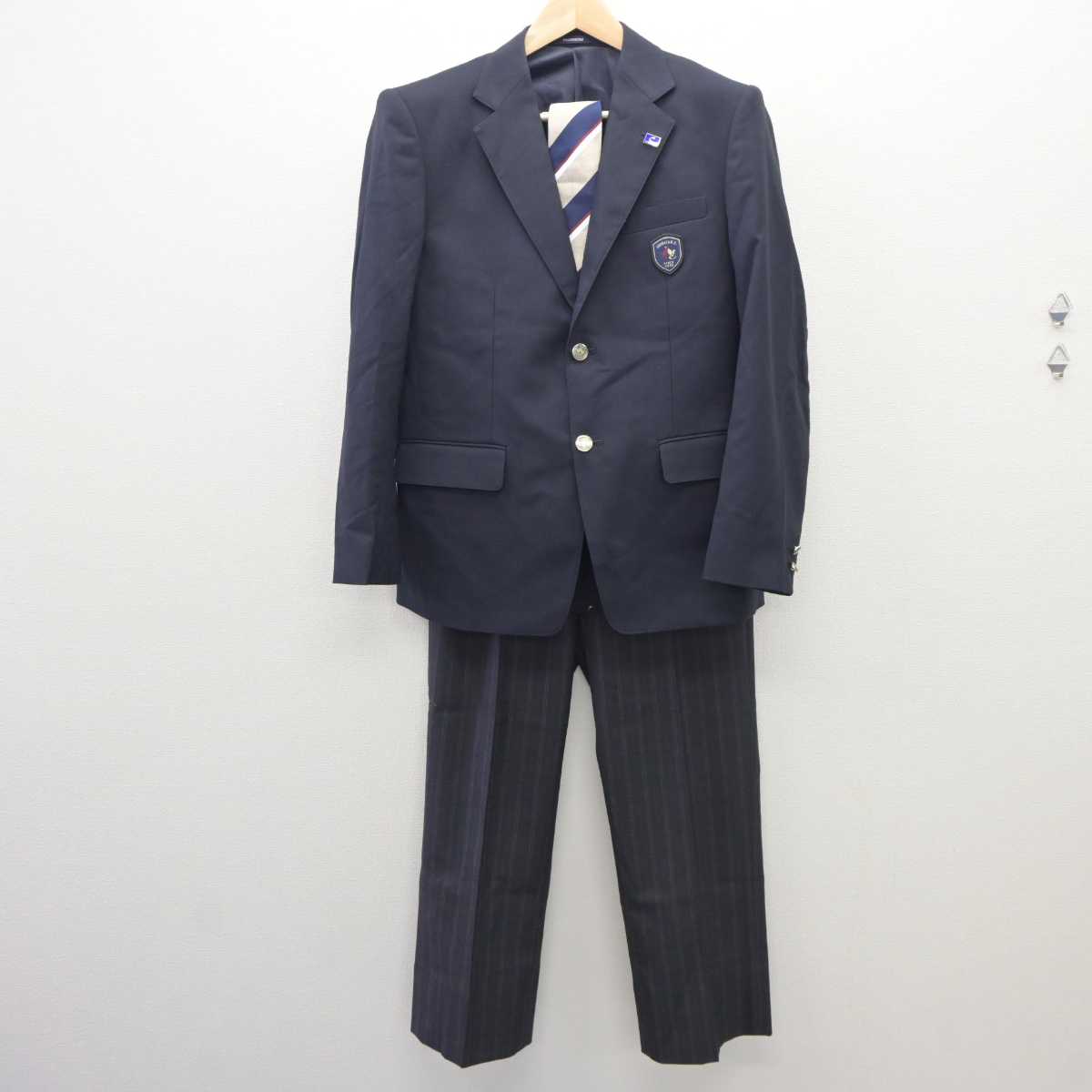 【中古】宮城県 柴田高等学校 男子制服 5点 (ブレザー・ニット・ズボン) sf035879