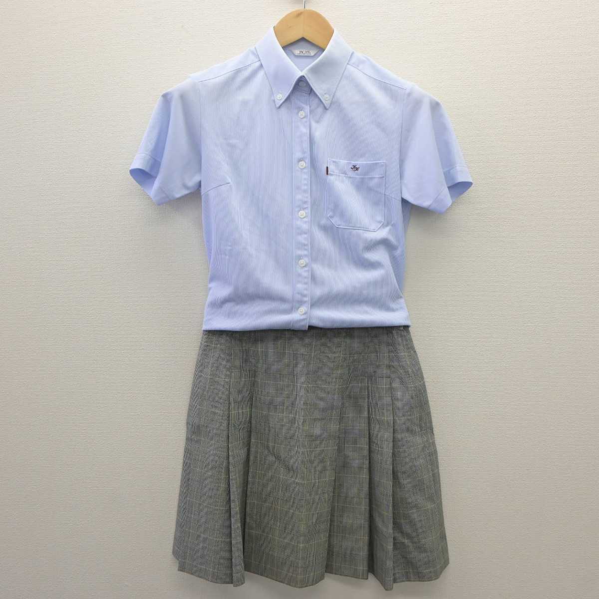 【中古】神奈川県 川崎高等学校 女子制服 3点 (ニットベスト・シャツ・スカート) sf035884