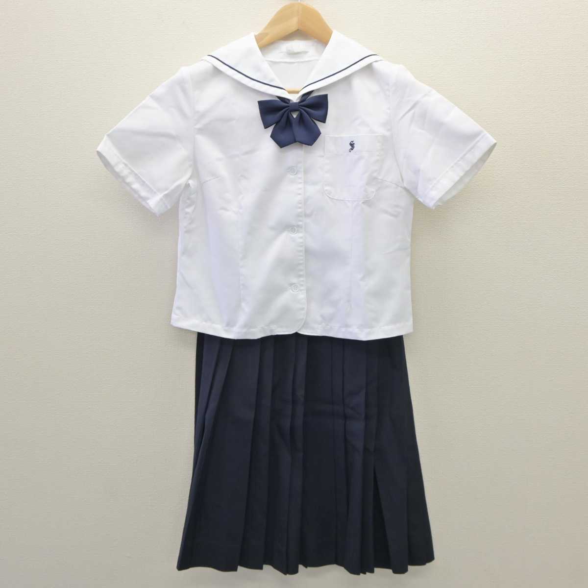 【中古】栃木県 佐野高等学校 女子制服 4点 (セーラー服・スカート) sf035888