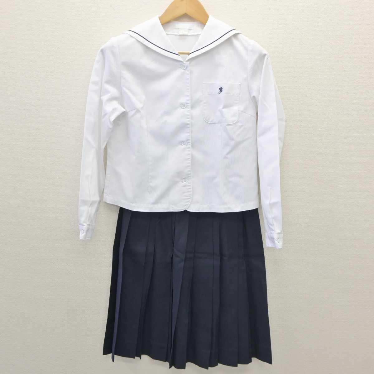 【中古】栃木県 佐野高等学校 女子制服 3点 (セーラー服・スカート) sf035889