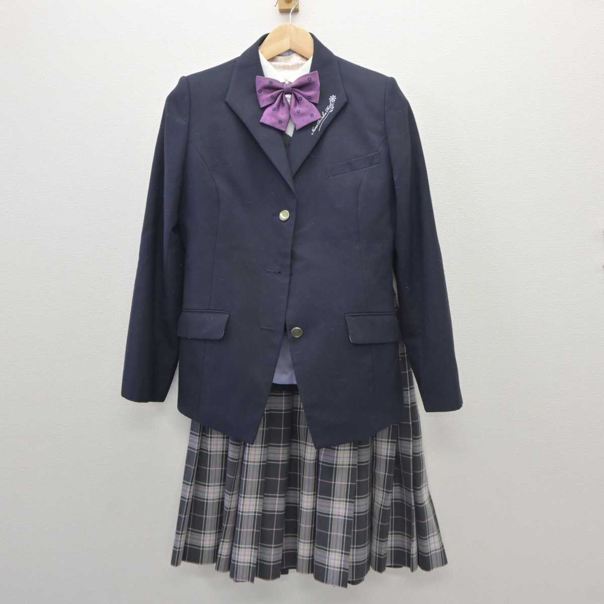 【中古】奈良県 奈良文化高等学校  女子制服 5点 (ブレザー・ニット・シャツ・スカート) sf035898