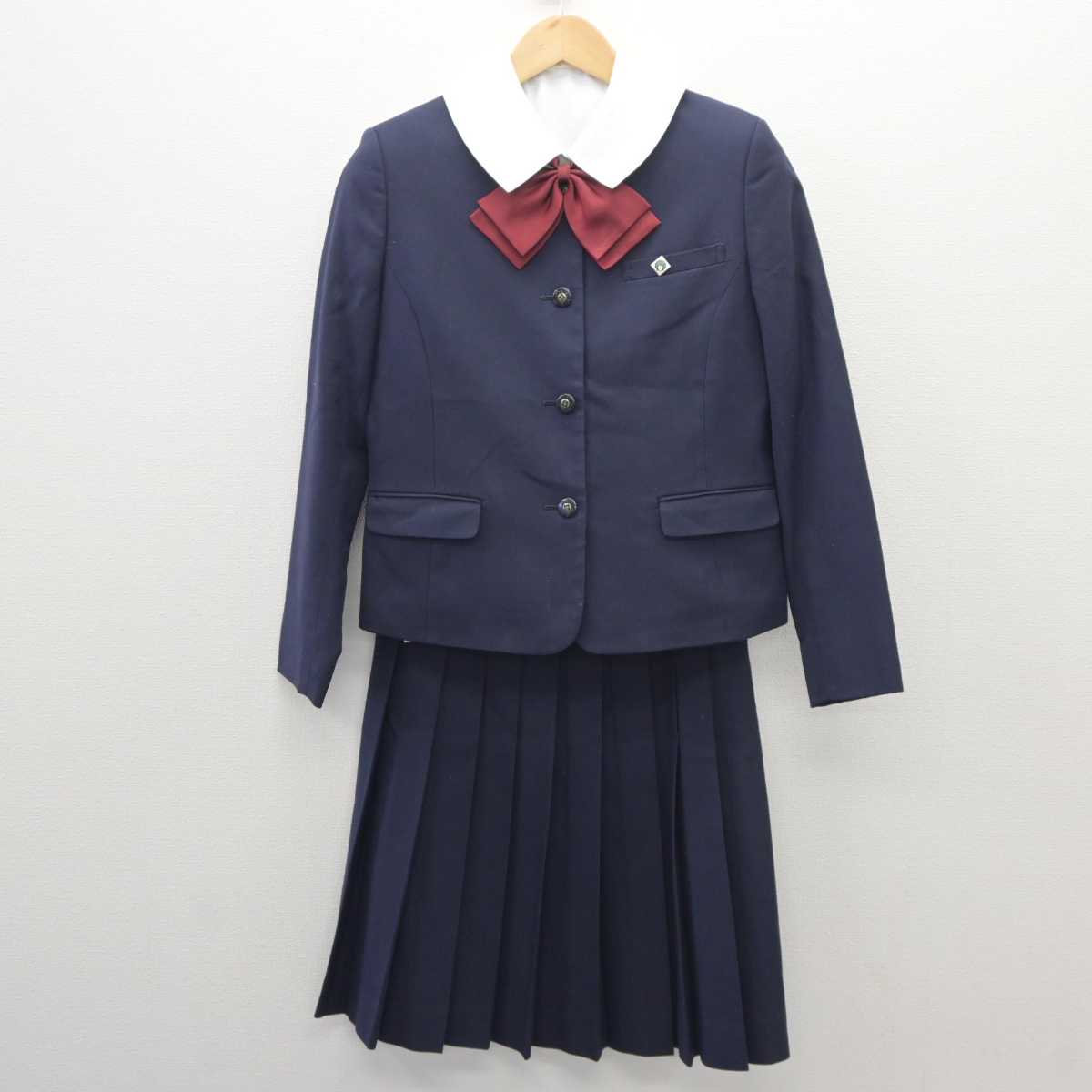 【中古】兵庫県 夙川中学校 女子制服 6点 (ブレザー・ベスト・シャツ・スカート) sf035904