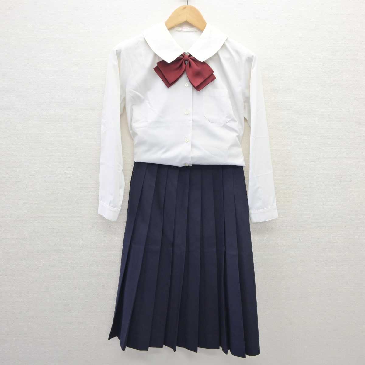 【中古】兵庫県 夙川中学校 女子制服 6点 (ブレザー・ベスト・シャツ・スカート) sf035904