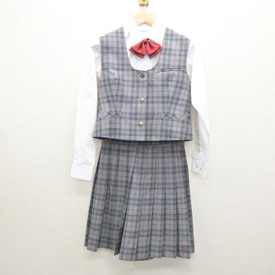 【中古】愛知県  名古屋経済大学高蔵高等学校 女子制服 5点 (ブレザー・ベスト・シャツ・スカート) sf035922