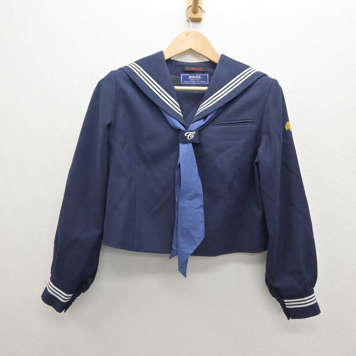 【中古】埼玉県 越谷中央中学校 女子制服 4点 (セーラー服・ジャンパースカート) sf035932