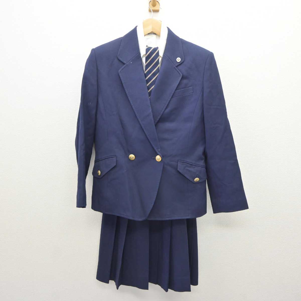 【中古】広島県 安田女子中学高等学校 女子制服 6点 (ブレザー・ベスト・シャツ・スカート) sf035944