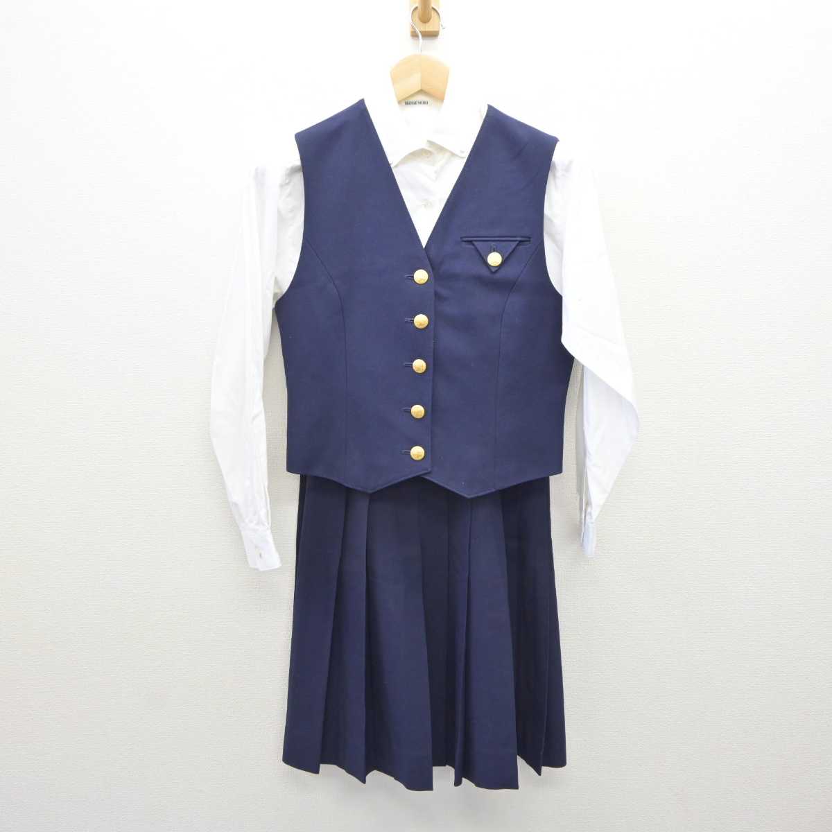 【中古】広島県 安田女子中学高等学校 女子制服 6点 (ブレザー・ベスト・シャツ・スカート) sf035944