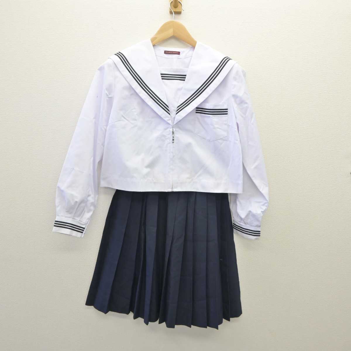 【中古】岐阜県 池田中学校  女子制服 4点 (セーラー服・スカート) sf035952