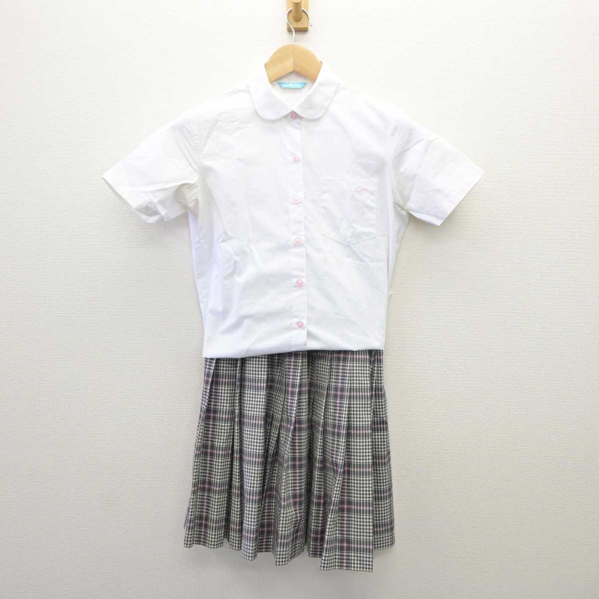 【中古】東京都 日本体育大学桜華高等学校 女子制服 2点 (シャツ・スカート) sf035961