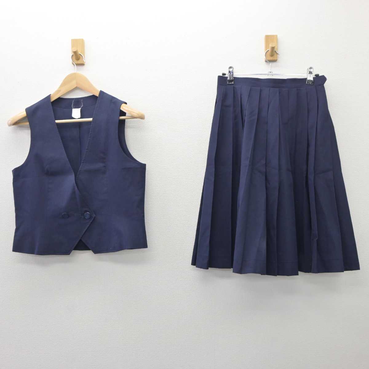 【中古】東京都 清瀬第五中学校 女子制服 2点 (ベスト・スカート) sf035967