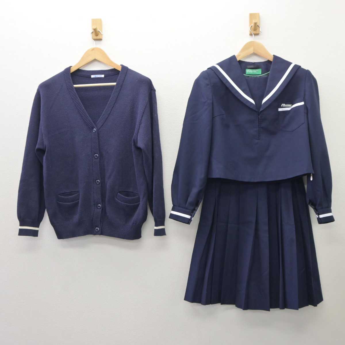 【中古】大分県 大分舞鶴高等学校 女子制服 3点 (ニット・セーラー服・スカート) sf035984