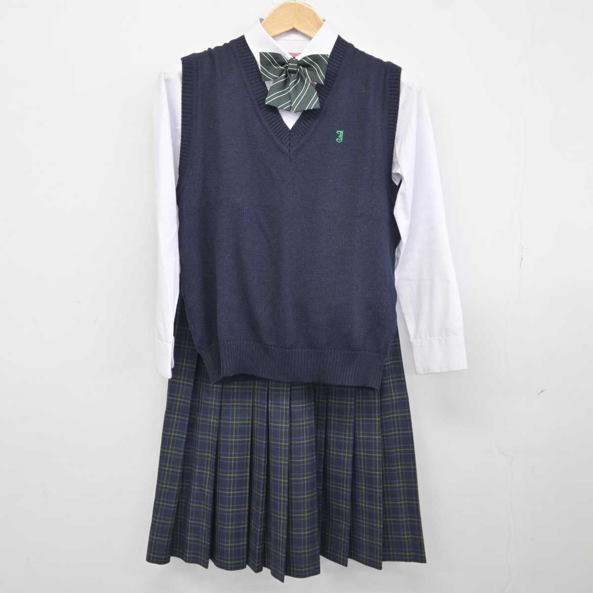 【中古】秋田県 城東中学校 女子制服 5点 (ブレザー・ニットベスト・シャツ・スカート) sf039887