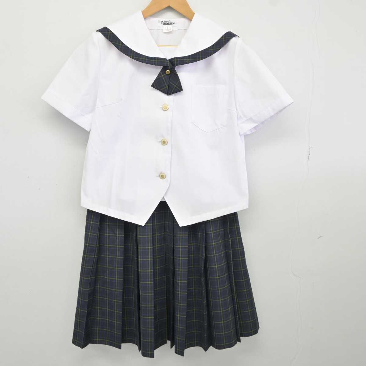 【中古】秋田県 城東中学校 女子制服 3点 (セーラー服・スカート) sf039889