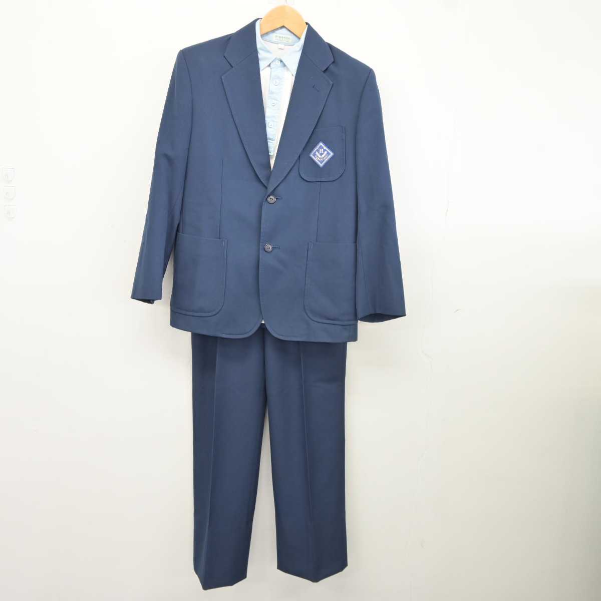 【中古】京都府 八条中学校 男子制服 3点 (ブレザー・シャツ・ズボン) sf039900