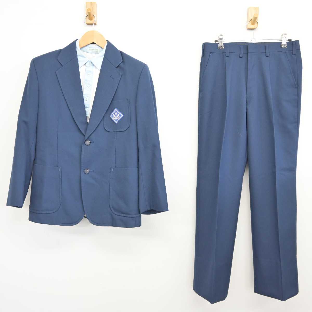 【中古】京都府 八条中学校 男子制服 3点 (ブレザー・シャツ・ズボン) sf039900