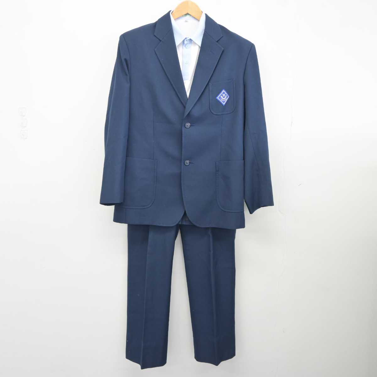 【中古】京都府 八条中学校 男子制服 3点 (ブレザー・シャツ・ズボン) sf039902