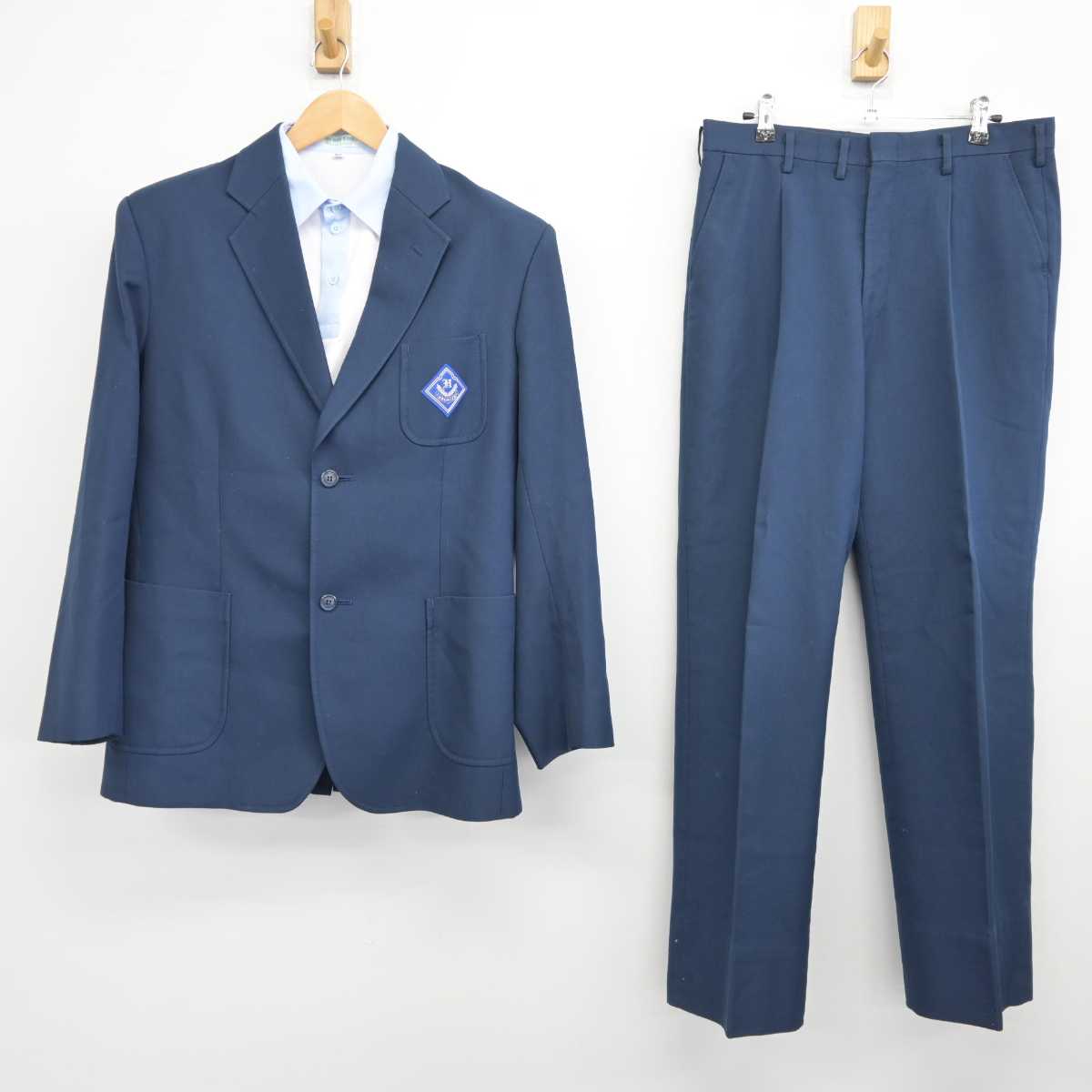 【中古】京都府 八条中学校 男子制服 3点 (ブレザー・シャツ・ズボン) sf039902