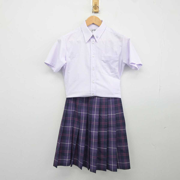 宣真高校　夏スカート 中古】大阪府 宣真高等学校 女子制服 2点 (シャツ・スカート