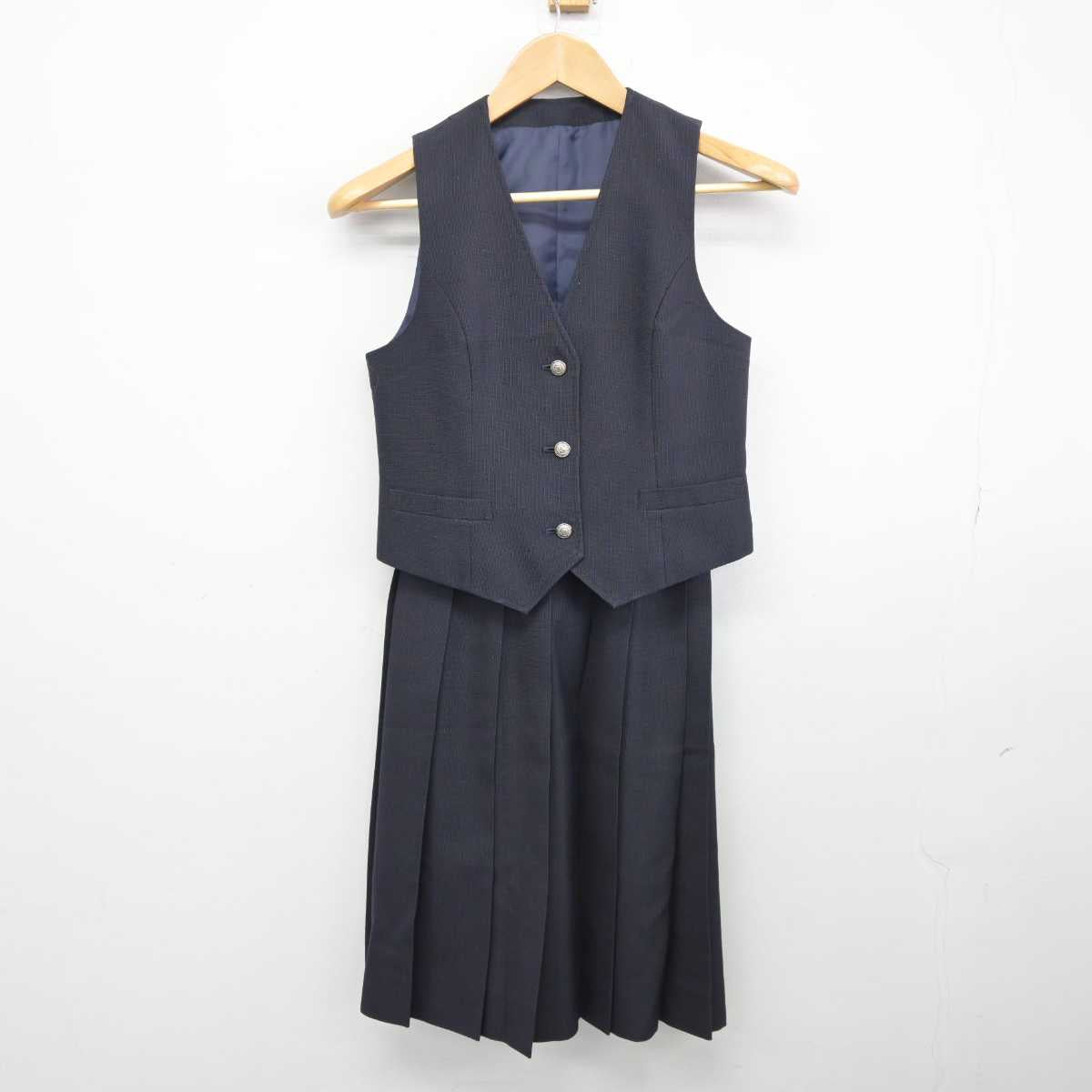 【中古】岩手県 一関第二高等学校 女子制服 2点 (ベスト・スカート) sf039935