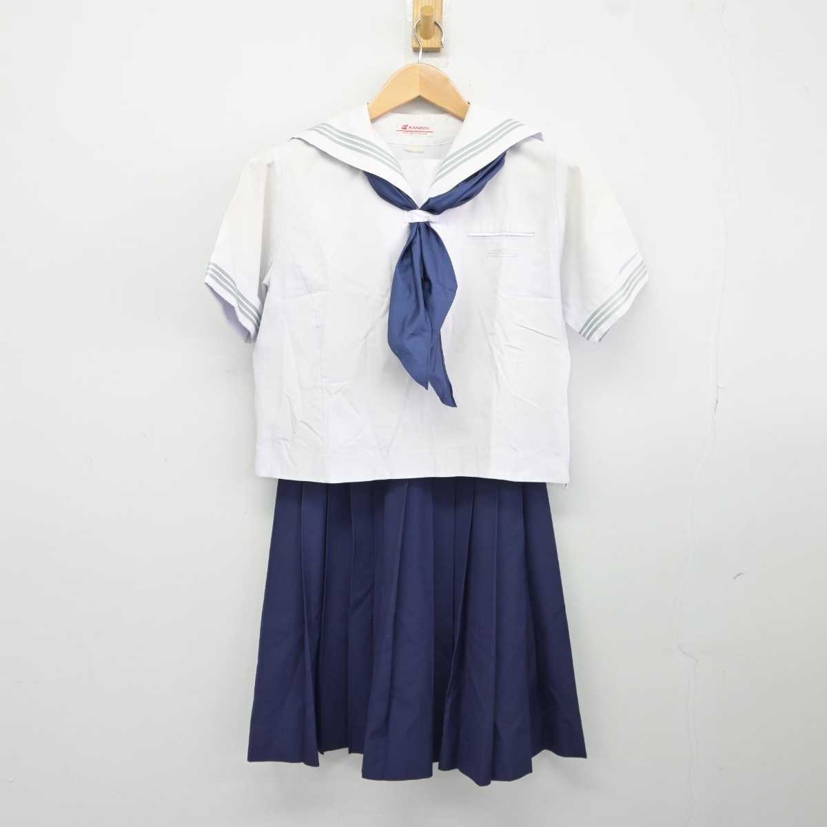 【中古】京都府 京都女子中学校 女子制服 3点 (セーラー服・スカート) sf039956