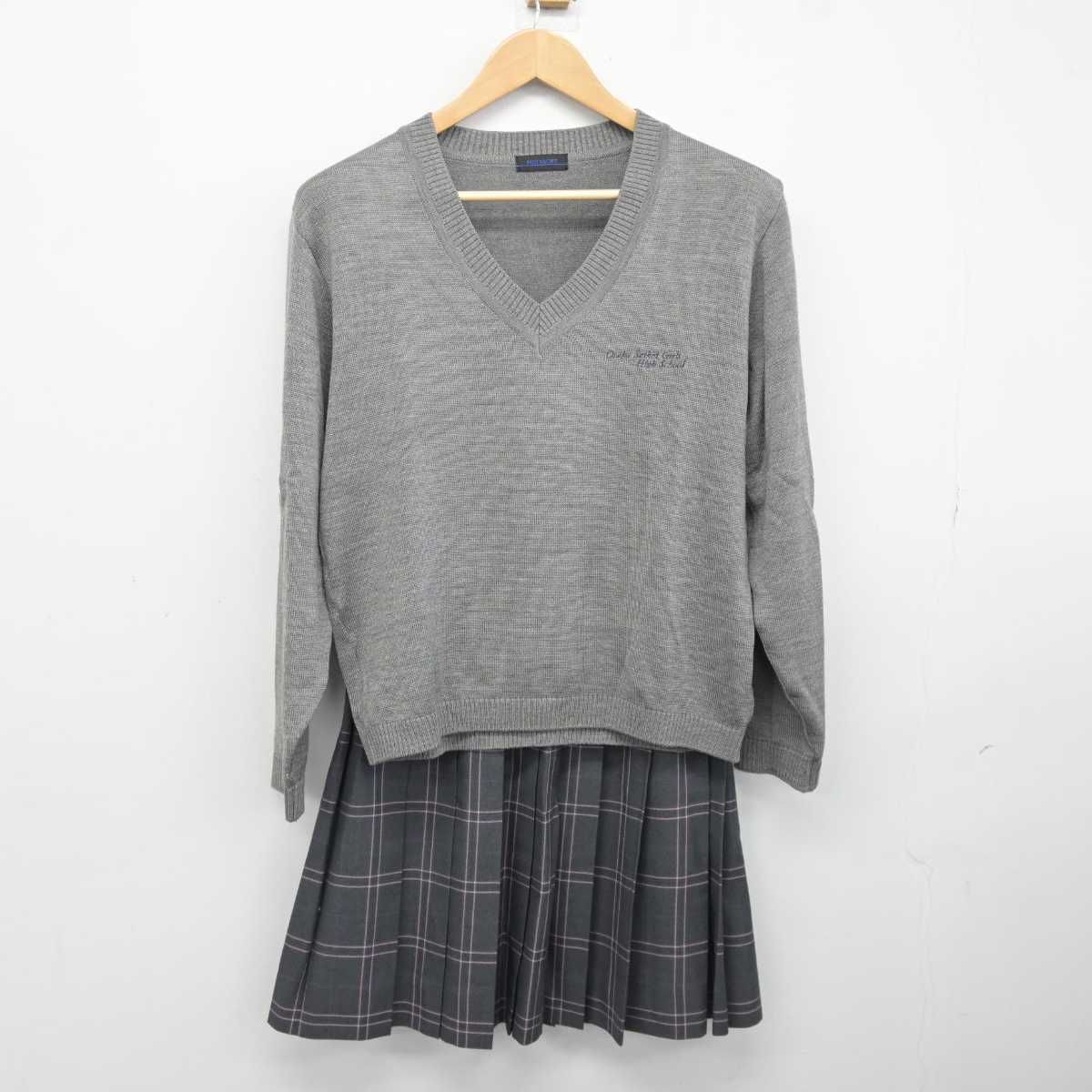 【中古】大阪府 大阪成蹊女子高等学校 女子制服 4点 (ブレザー・ニット・スカート) sf039958