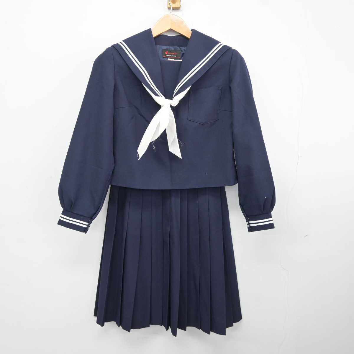 【中古】三重県 千代崎中学校 女子制服 3点 (セーラー服・スカート) sf039965