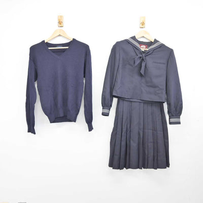 【中古】東京都 豊島岡女子学園高等学校 女子制服 4点 (セーラー服・ニット・スカート) sf039993