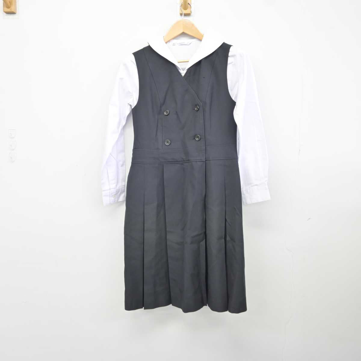 【中古】兵庫県 関西学院中学部 女子制服 3点 (ブレザー・シャツ・ジャンパースカート) sf040001