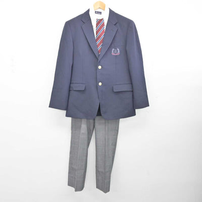 【中古】大阪府 門真西高等学校 男子制服 6点 (ブレザー・ニット・シャツ・ズボン) sf040033